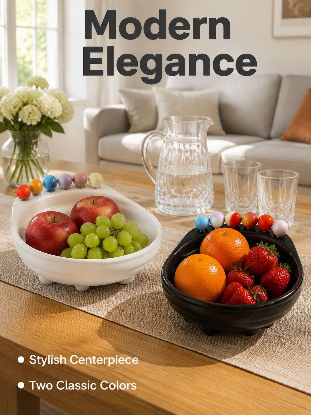 Multifunctional Large Fruit Candy Snack Draining Tray for Living Room