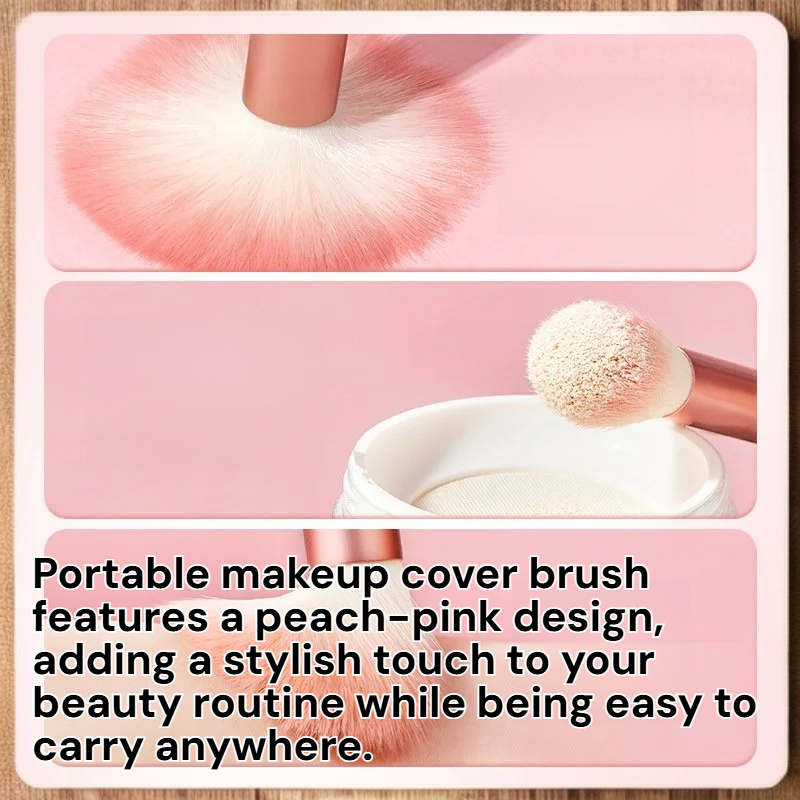 Soft Portable Makeup Cover Brush Peach Pink Blusher and Eyeshadow Brush