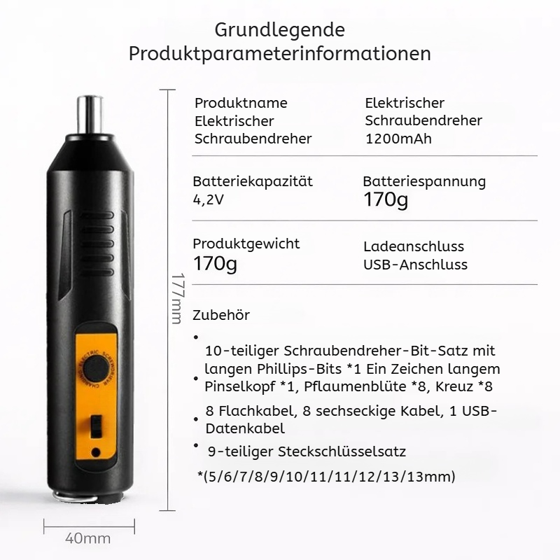 Wiederaufladbarer Mini-Elektroschraubendreher für den Hausgebrauch