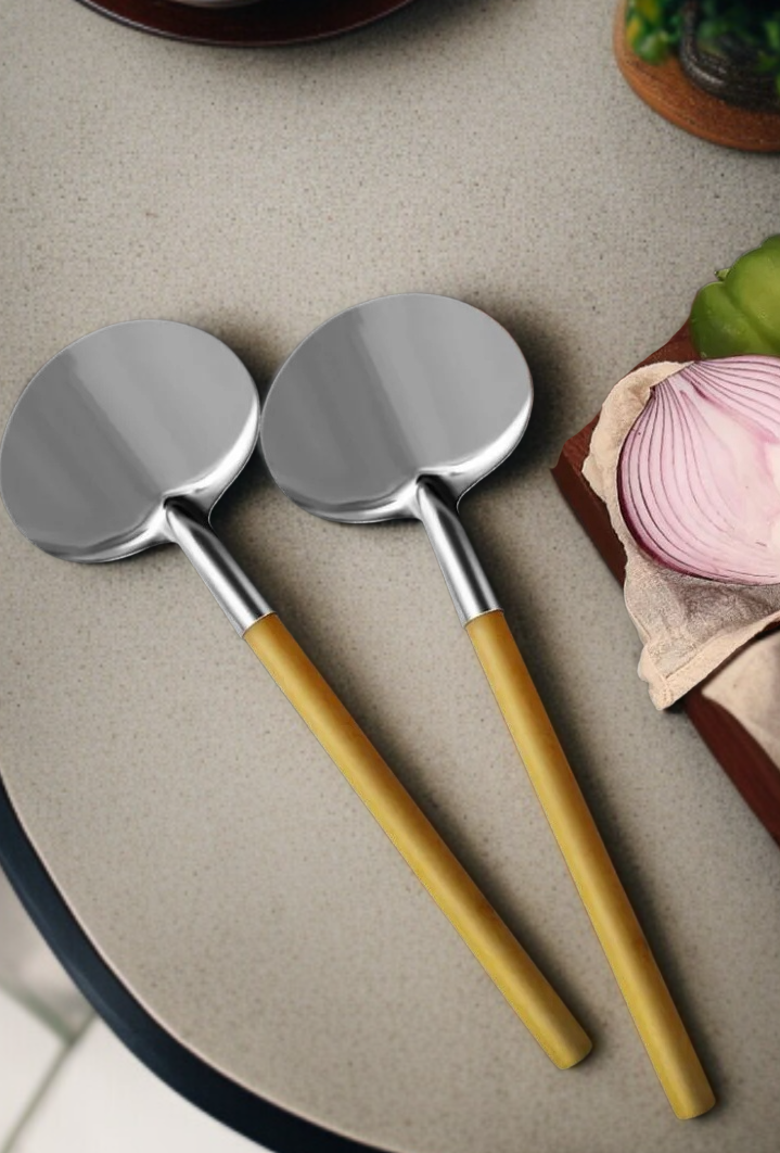 농가 토가 논스틱 냄비 나무 손잡이 둥근 주걱 모자 볶음 주걱 냄비 나무 손잡이 둥근 주걱