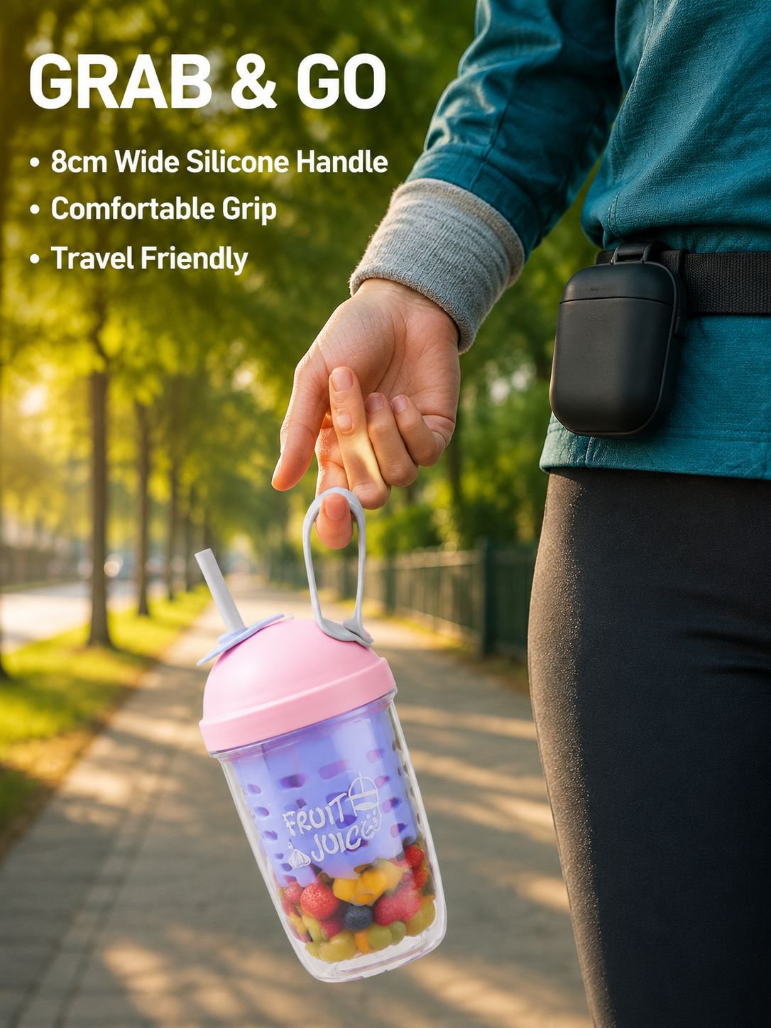 Drainable Straw Fruit Salad Cup