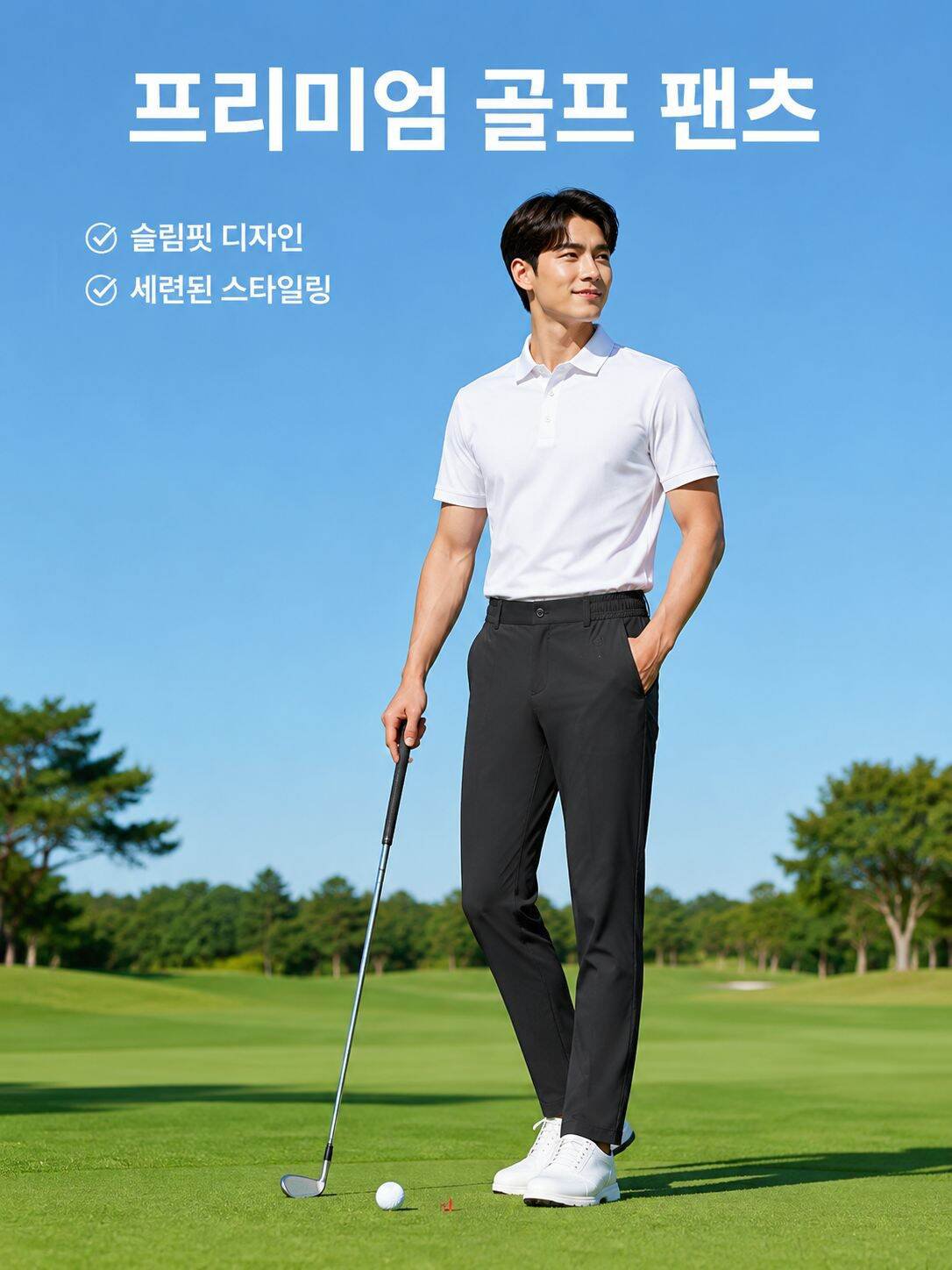 남성용 얇은 구김 방지 골프 쿨링 팬츠