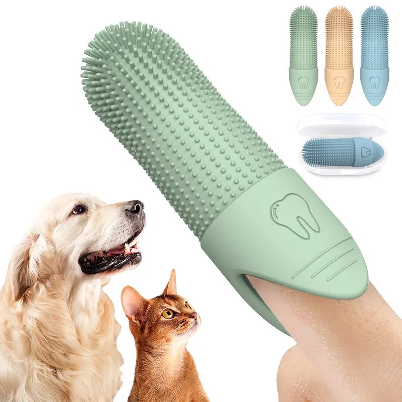 360度寵物矽膠手指牙刷