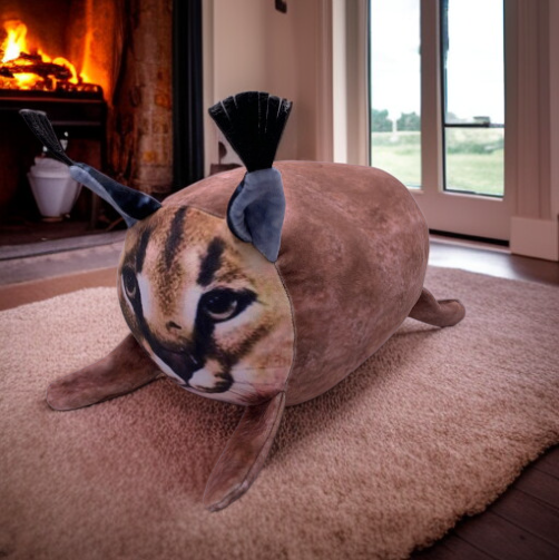 マヌルネコデザインぬいぐるみ枕