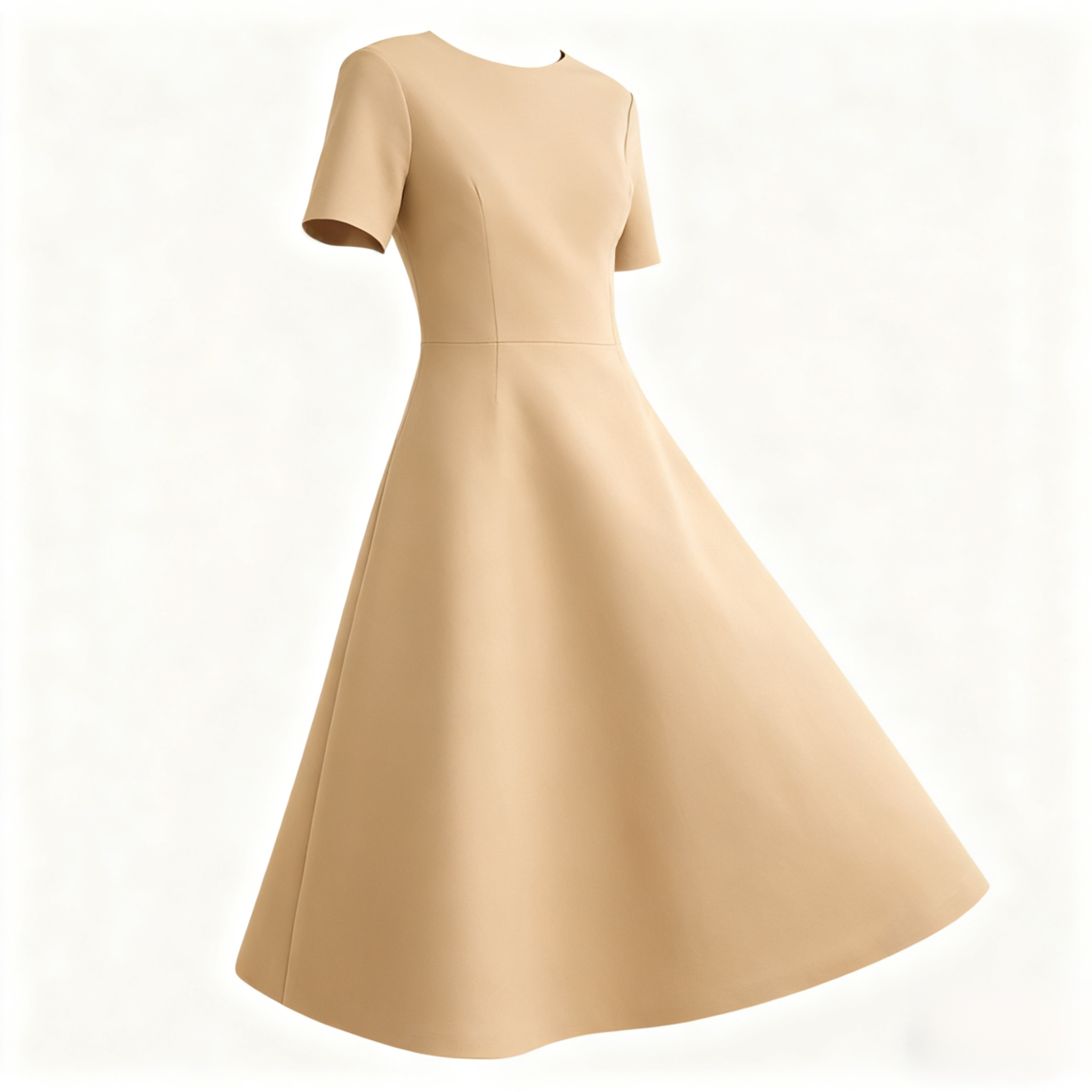 Elegantes beiges Damenkleid