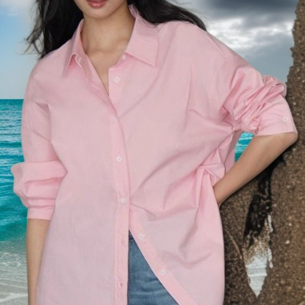 고급 소재 여성 긴팔 셔츠