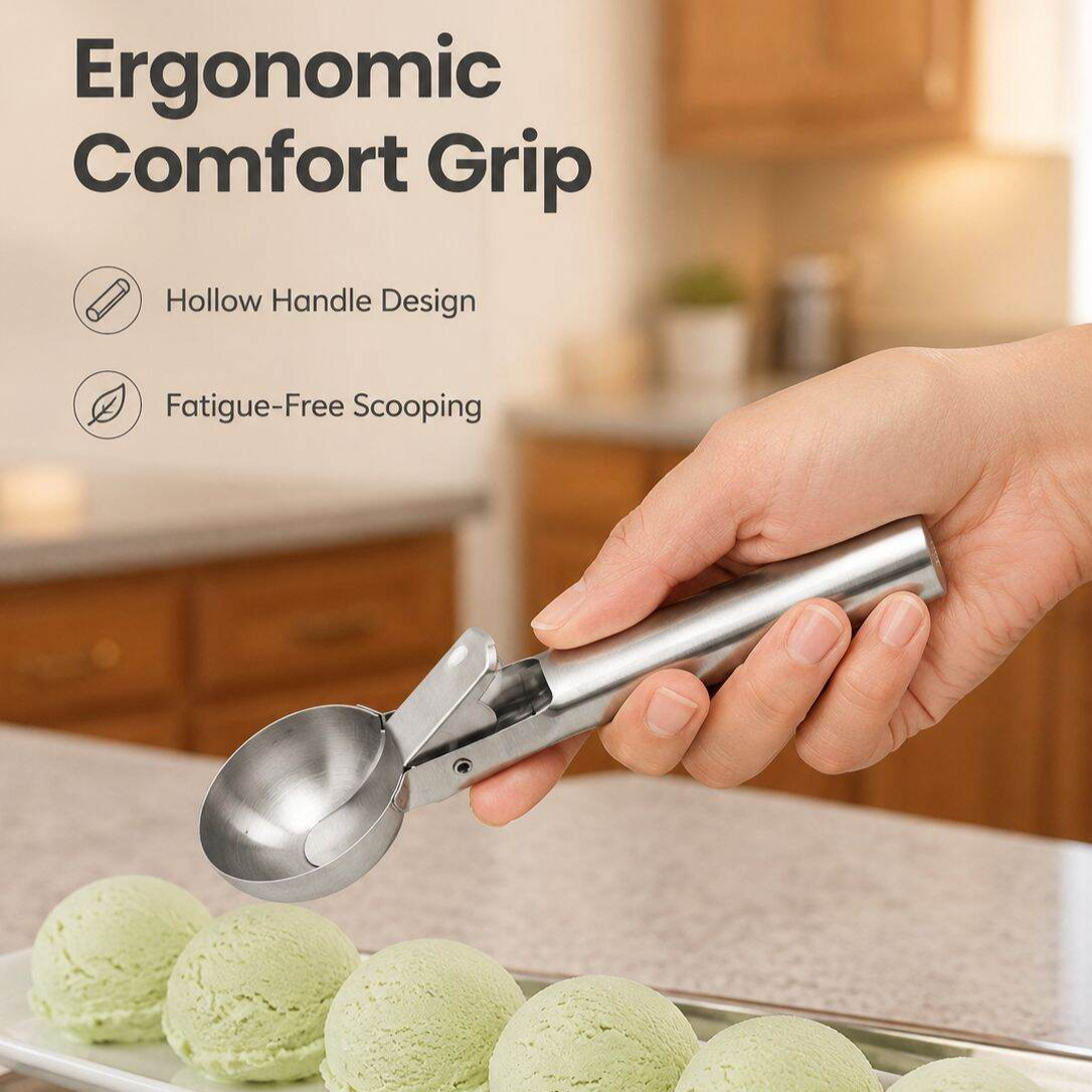 Commercial Smooth Stainless Steel Ice Cream Scooper