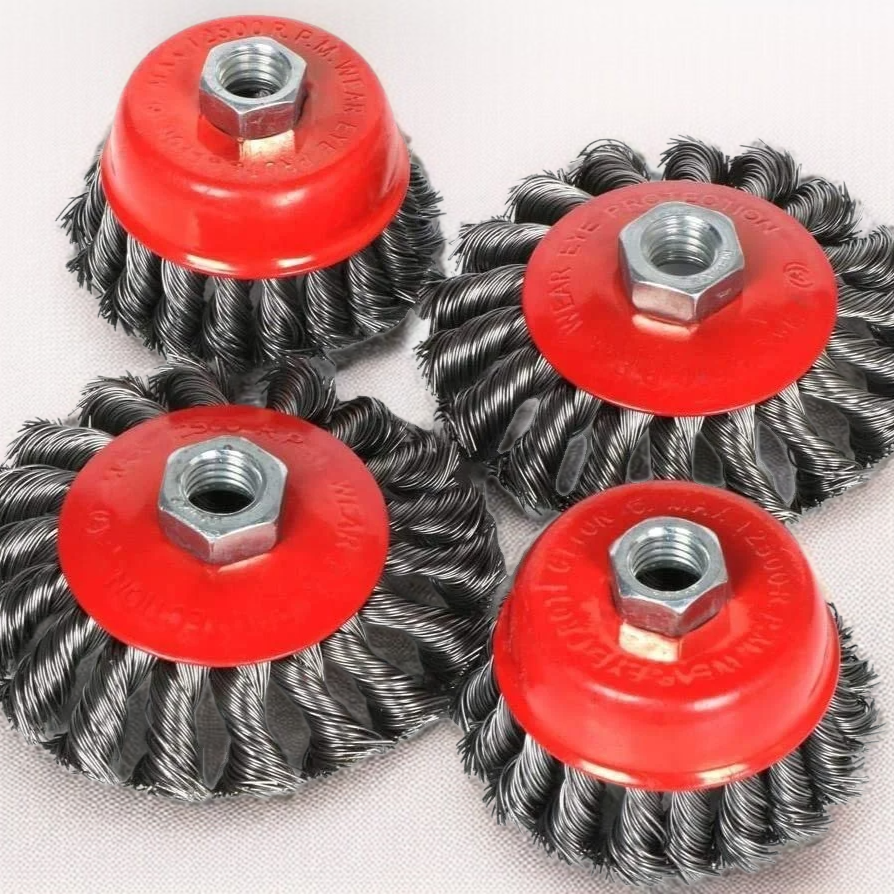 DELUN Factory Use International Standard Hardware Tools Carbon Steel Twisted Round Steel Wire Cup Br