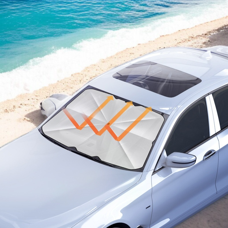 자동차용 신축 접이식 선블라인드 자외선 차단 차열 차량용 파라솔 티타늄 실버 차광 커튼 접이식 선블라인드