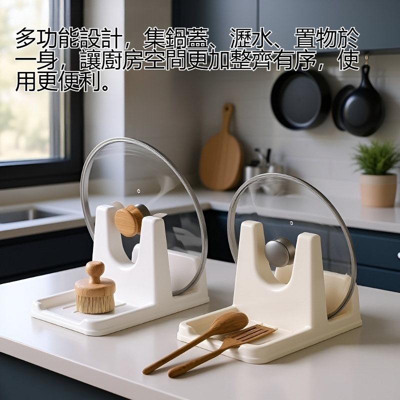 廚房多功能鍋蓋瀝水置物架