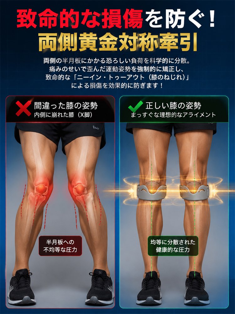 人体工学設計×3D立体サポート膝サポーター