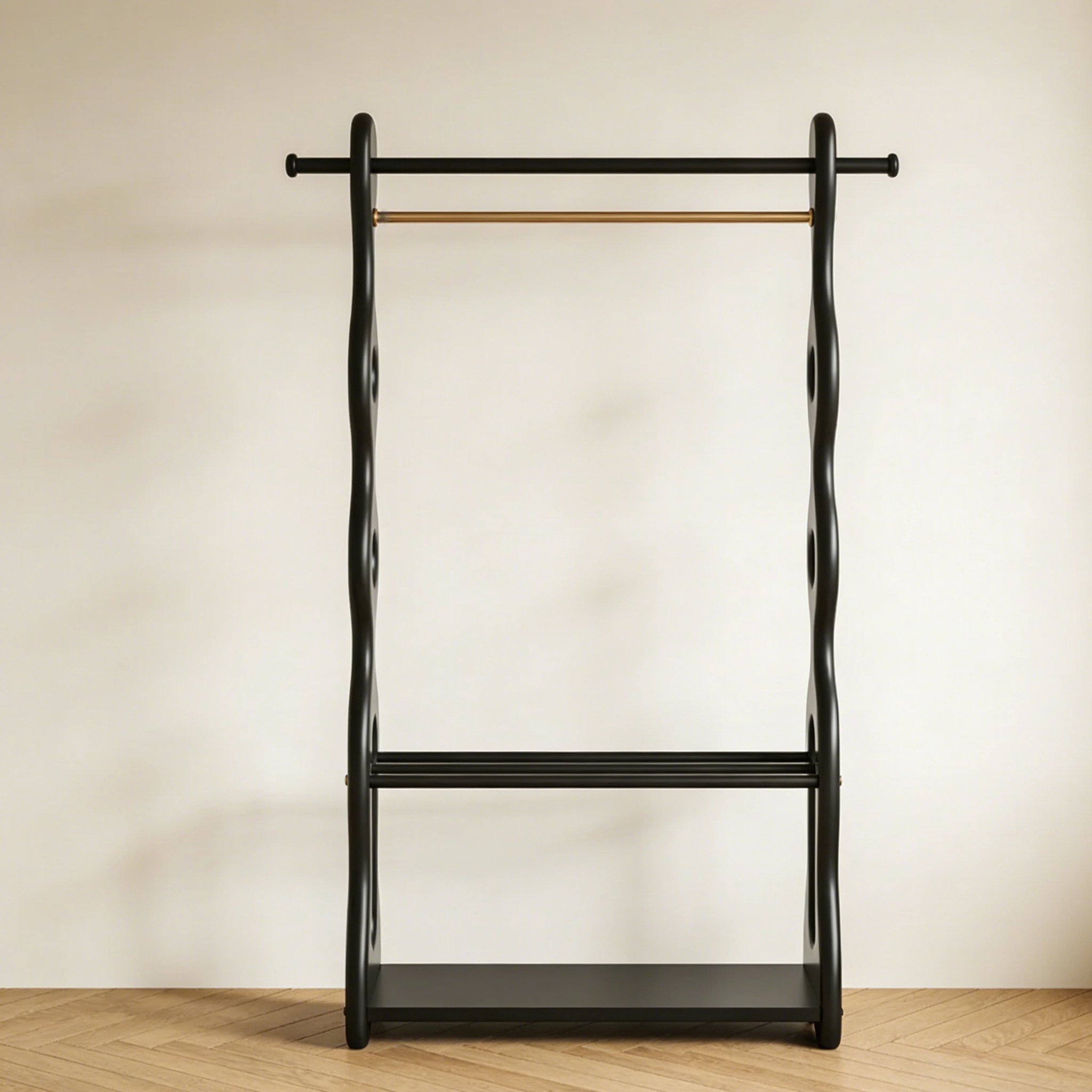 シンプルな落地式衣類ラック