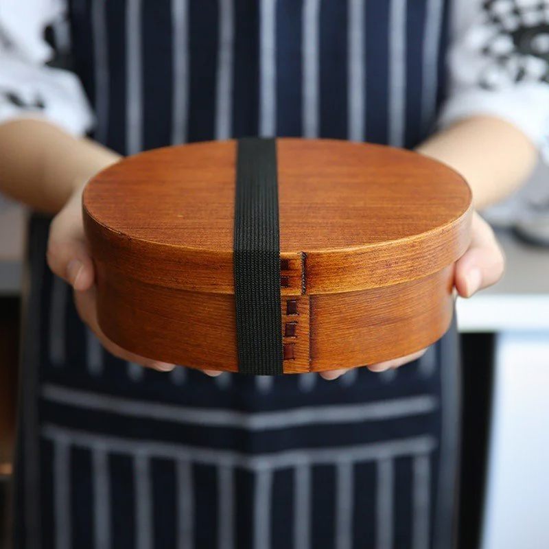 حاوية طعام خشبية للمدرسة، صندوق غداء للرحلات والنزهات، أدوات مدرسية