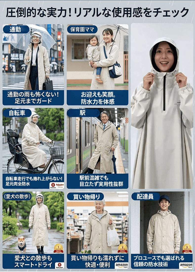 男女兼用サイクルレインコート