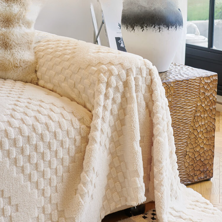 ベルベットジャカード厚手・引っかき防止ソファブランケット