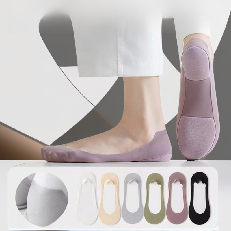 スポンジパッド入りアイスシルクボートソックス