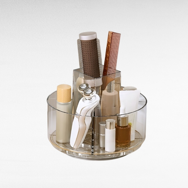 علبة تخزين فرشاة مكياج قابلة للدوران على الطاولة