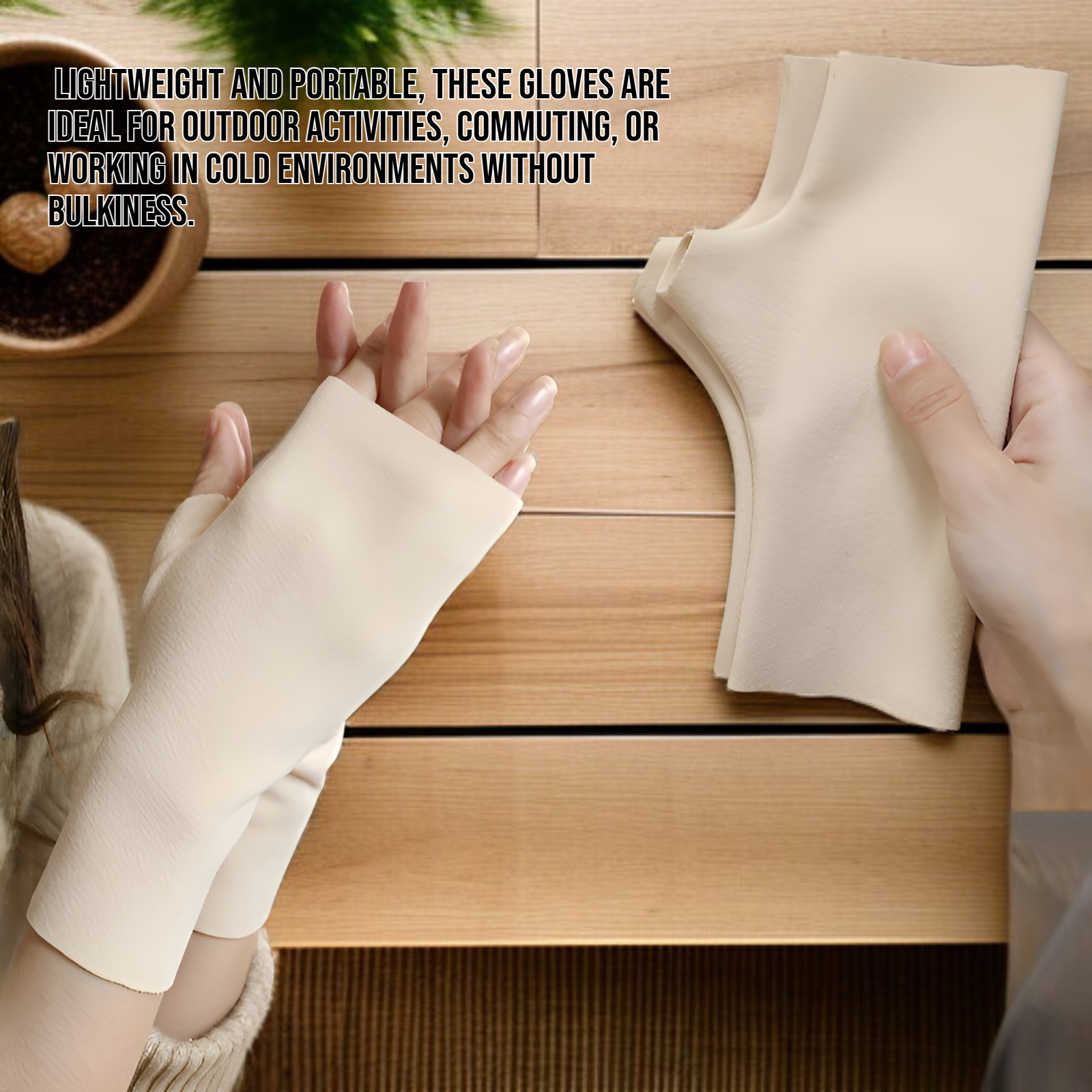 Winter fingerless gloves for women, perfect for office