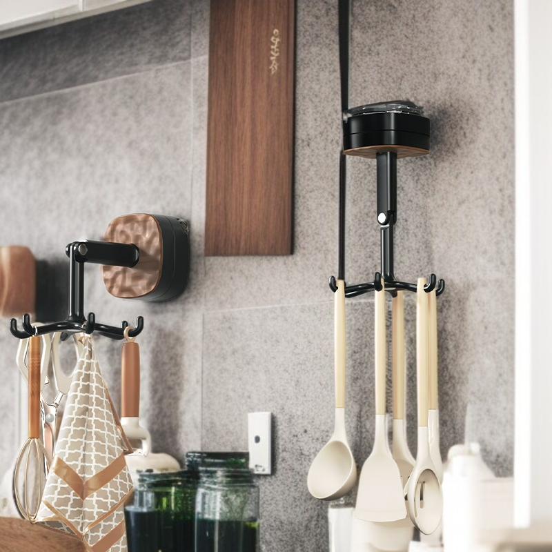 작은 행거 욕실 수건 걸이 펀치 프리 6발 호두 빨판 선반 주방 냄비 수납에 적합