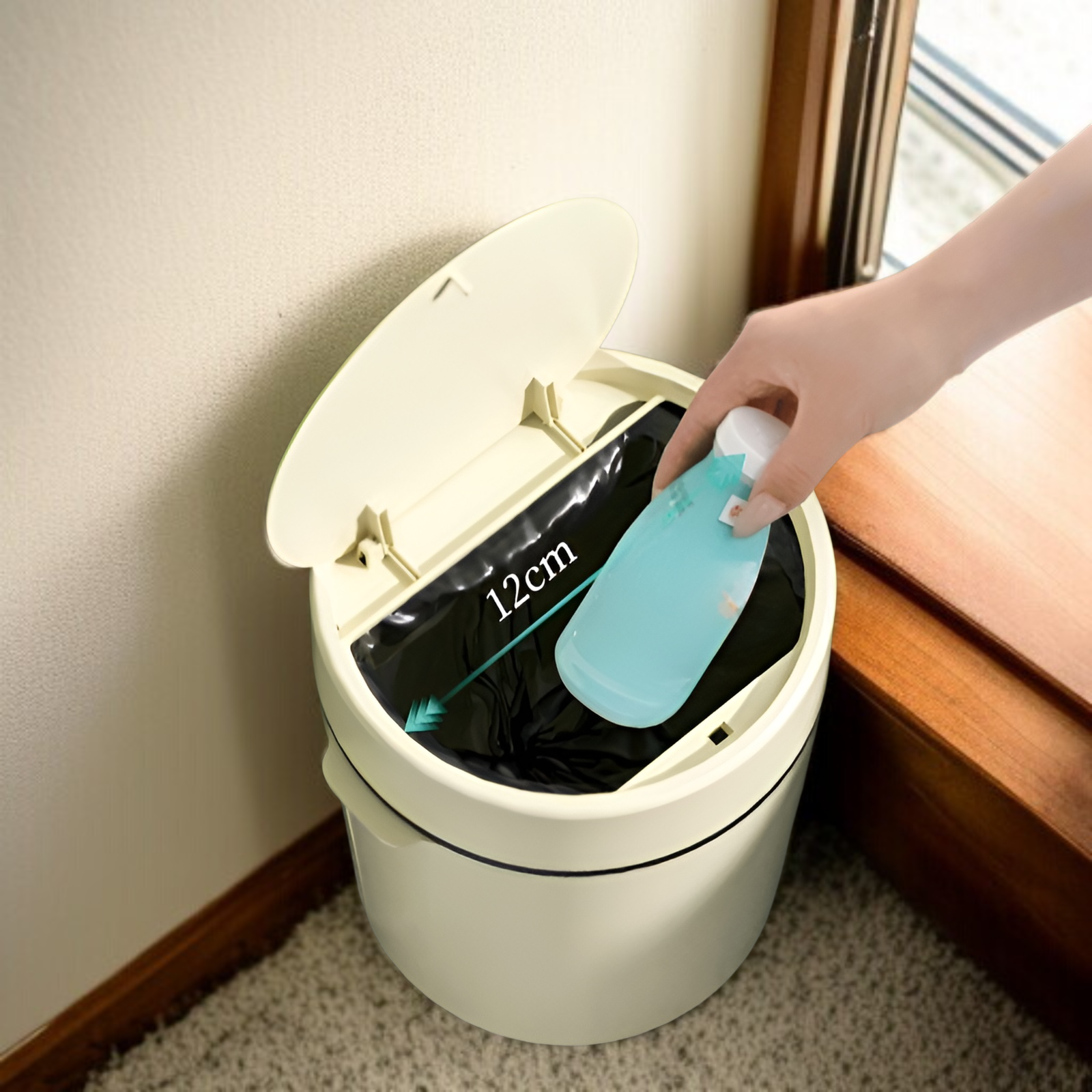 家庭用キッチン大口径ゴミ箱リビングルーム大容量ゴミ箱アロマセラピー収納収納バケツポップアップ蓋収納バケツ