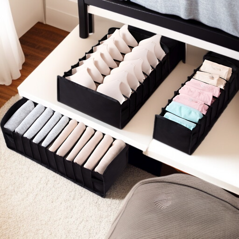 Fabric storage artifact underwear storage box bedroom drawer type foldable partition home storage bo