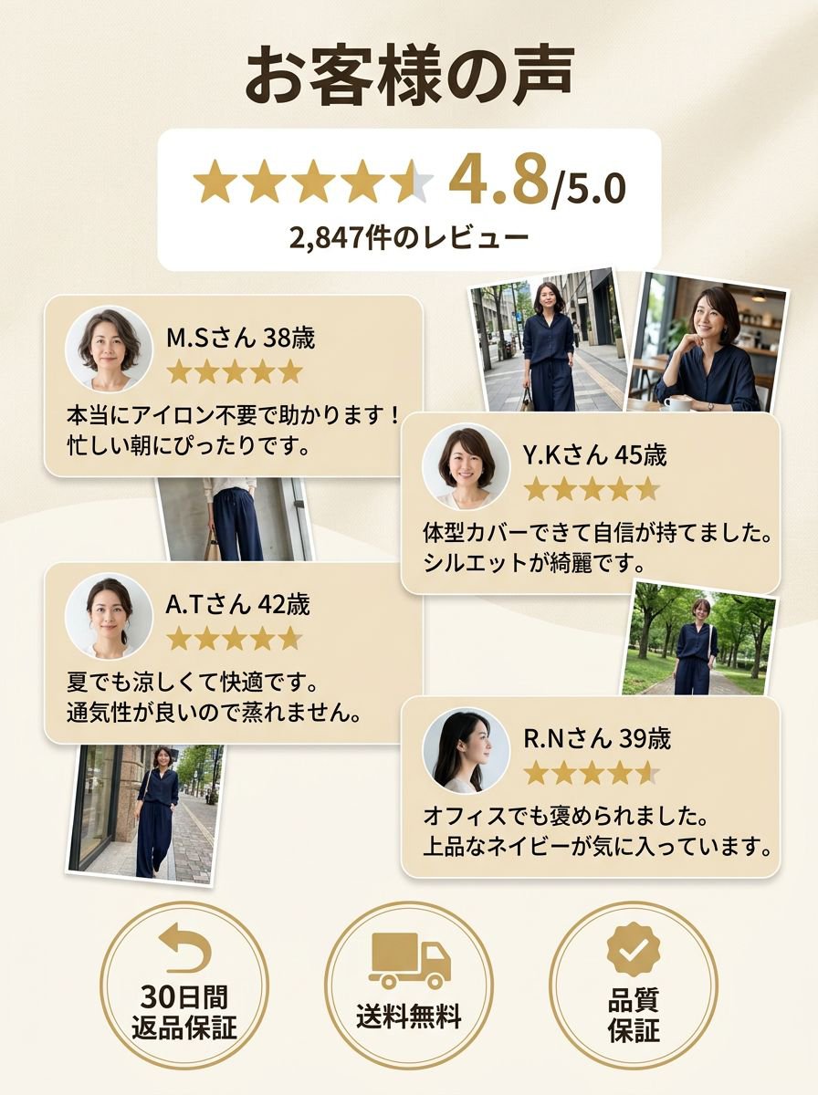 Monolly スキンケア・リネン上下セット | まるで呼吸する衣服