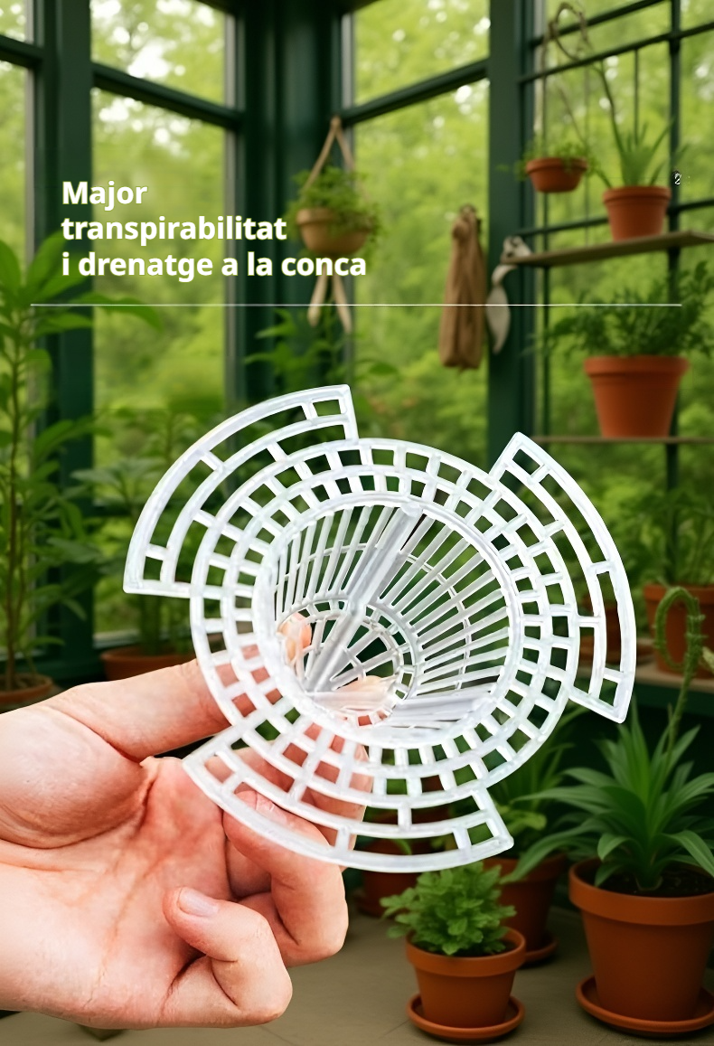 Vista lateral del coixinet cònic en test de jardineria