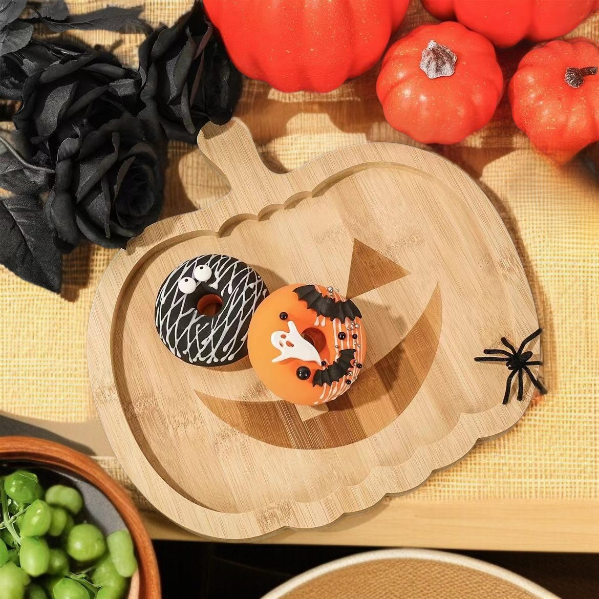 간식과 디저트 플레이팅에 적합한 대나무 쟁반