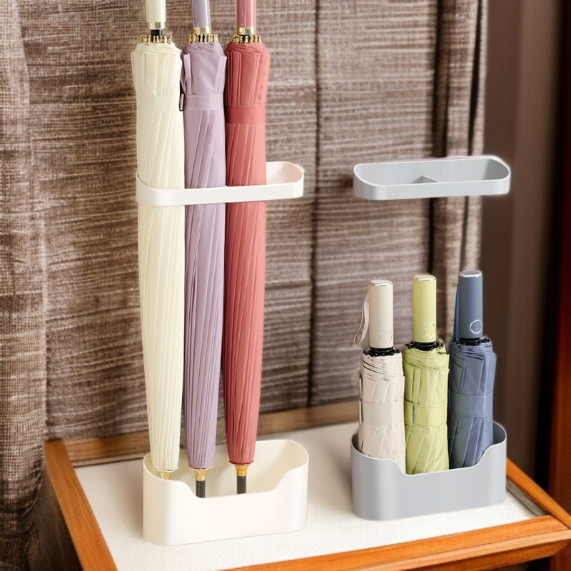 홈우산수납선반 다용도 분리형 자체 접착식 벽걸이 펀치프리 벽걸이 물빠짐 홈우산선반