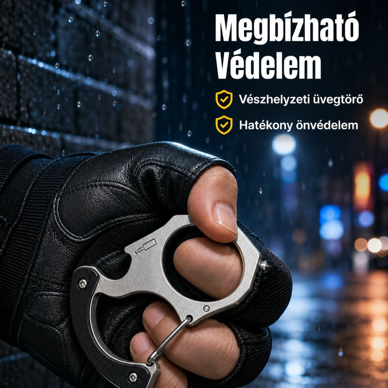 Legális önvédelmi bokszgyűrű kulcstartó többfunkciós gyűrűs üvegnyitó