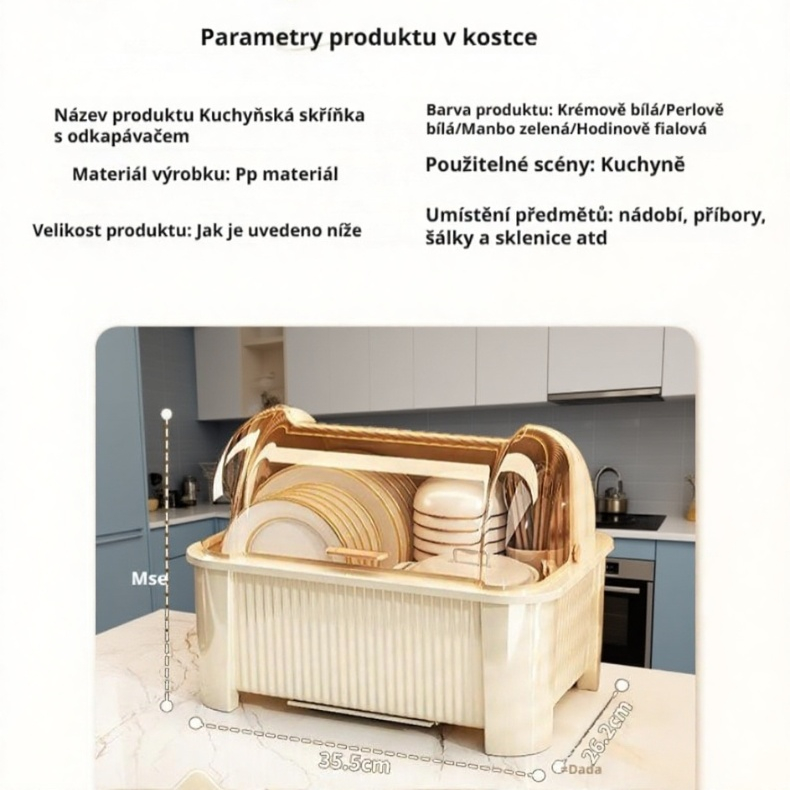  Čtyřúrovňový stojan na misky a příbory do kuchyně