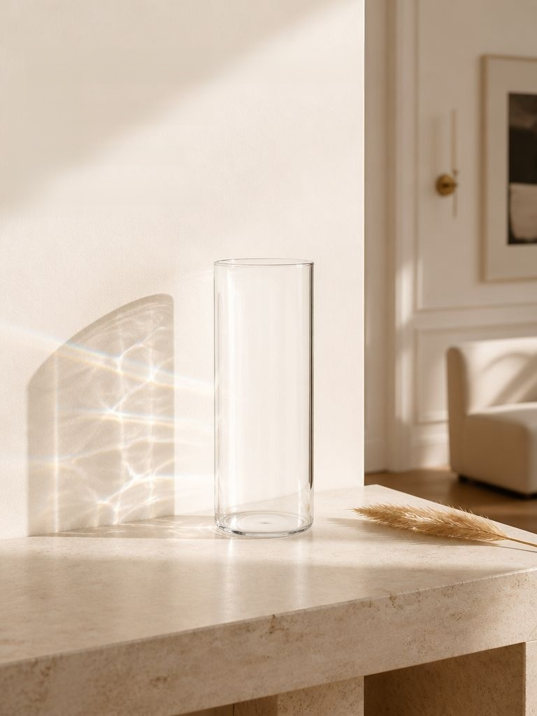 Klare Glasvase im Zylinderdesign für elegante Dekoration
