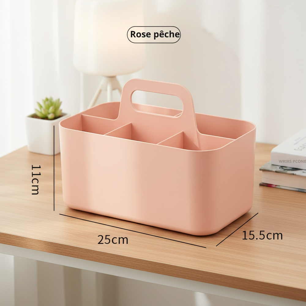 Boîte de rangement empilable avec poignée, renforcée