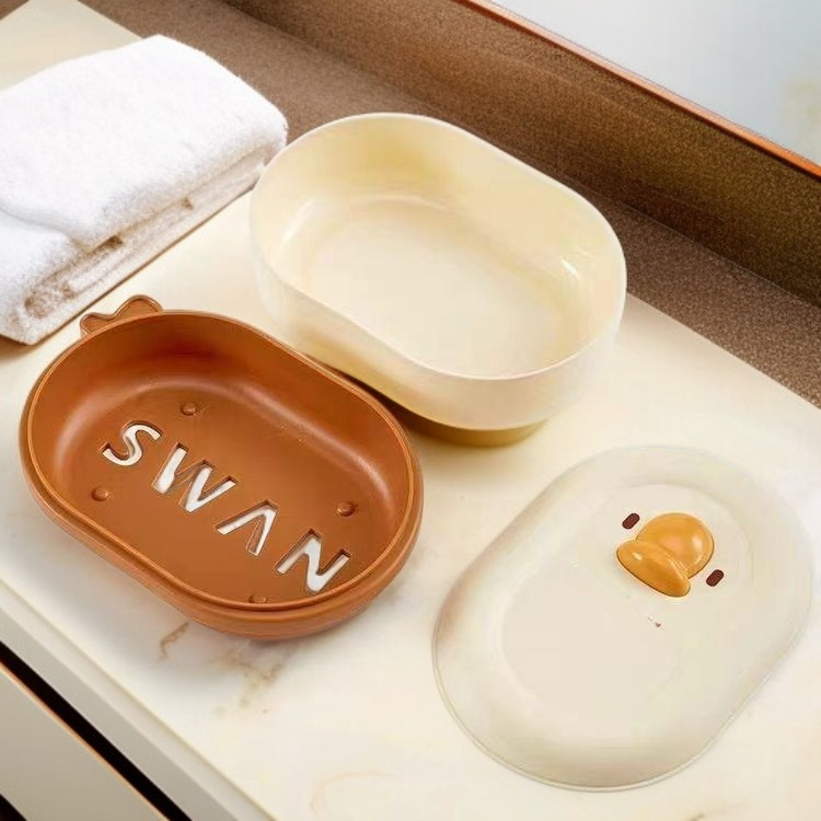 便攜帶蓋防水卡通肥皂盒