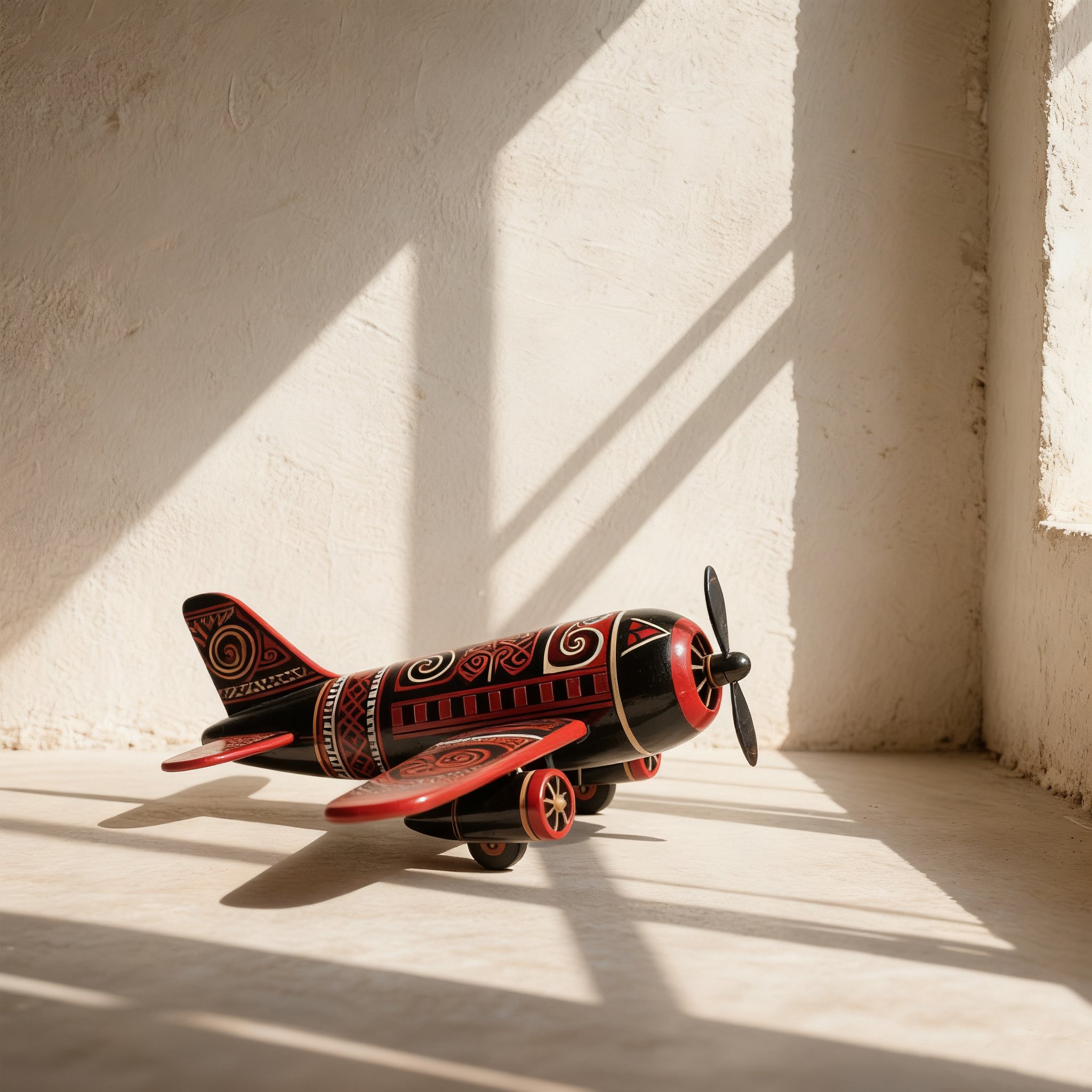 เครื่องบินไม้ระบายสีด้วยมือ