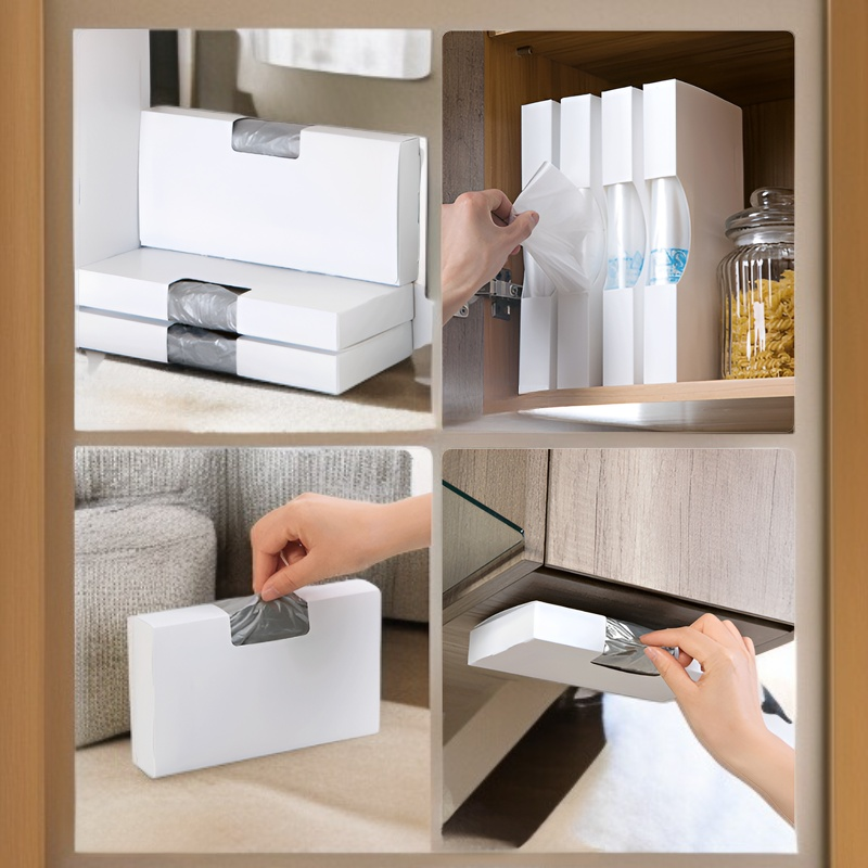 Household Wall-Mounted Trash Bag Holder, Convenient Bag Collector Organizer
