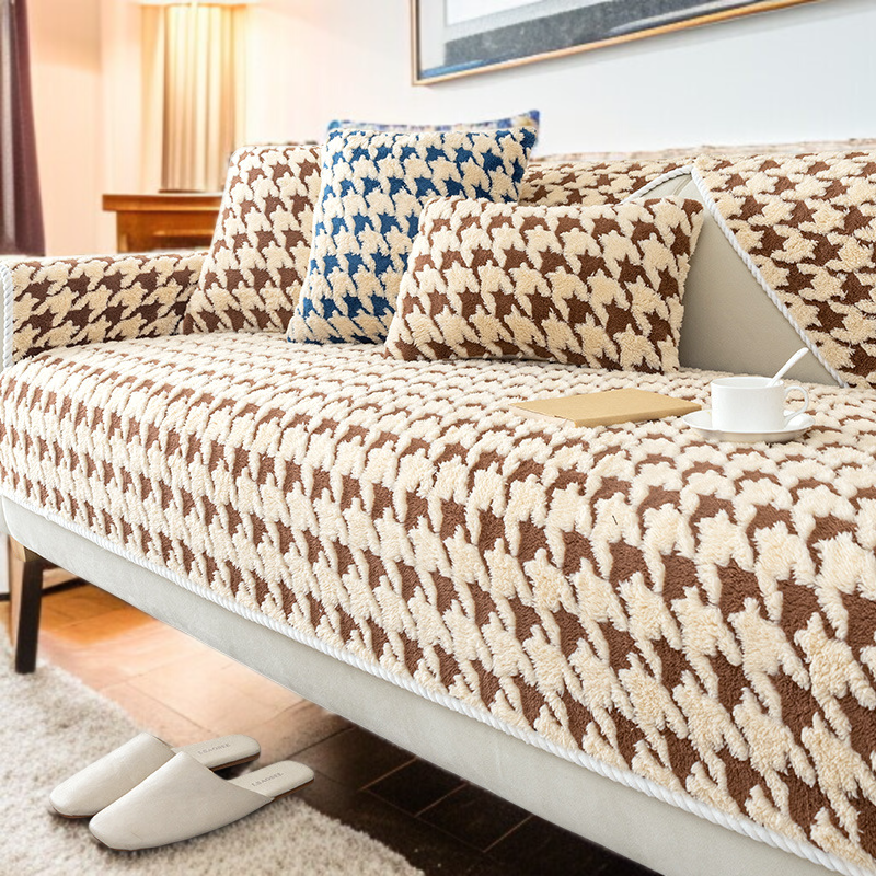 소파 패드 미끄럼 방지 램스울 도톰 보풀 겨울 치조 체크 소파 커버 커버 커버 패드