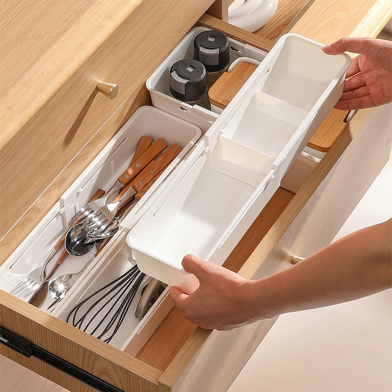 多功能可伸縮抽屜收納盒 內衣襪子廚房分隔整理盒