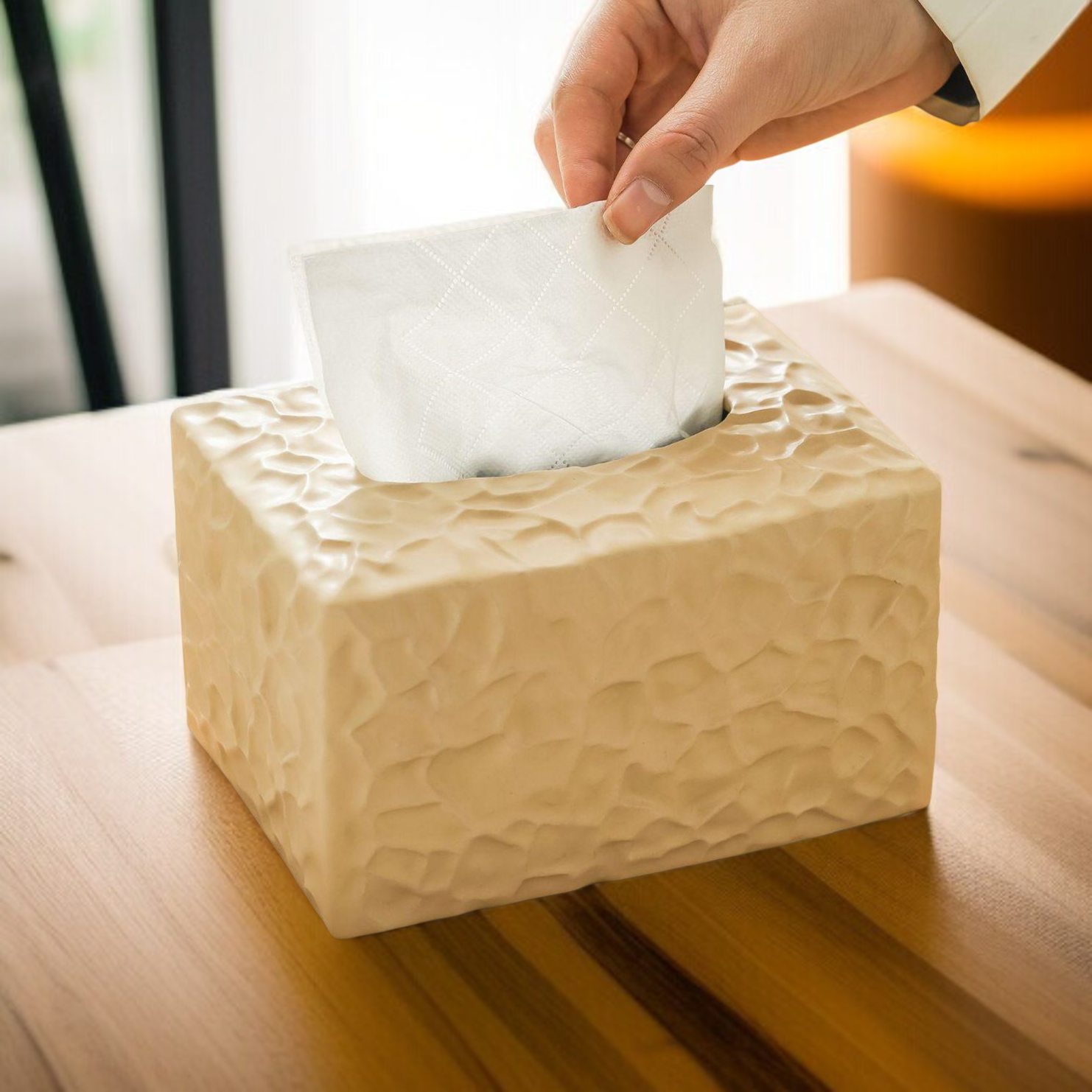 High-End Light Luxury Peanut Shaped Ceramic Tissue Box
