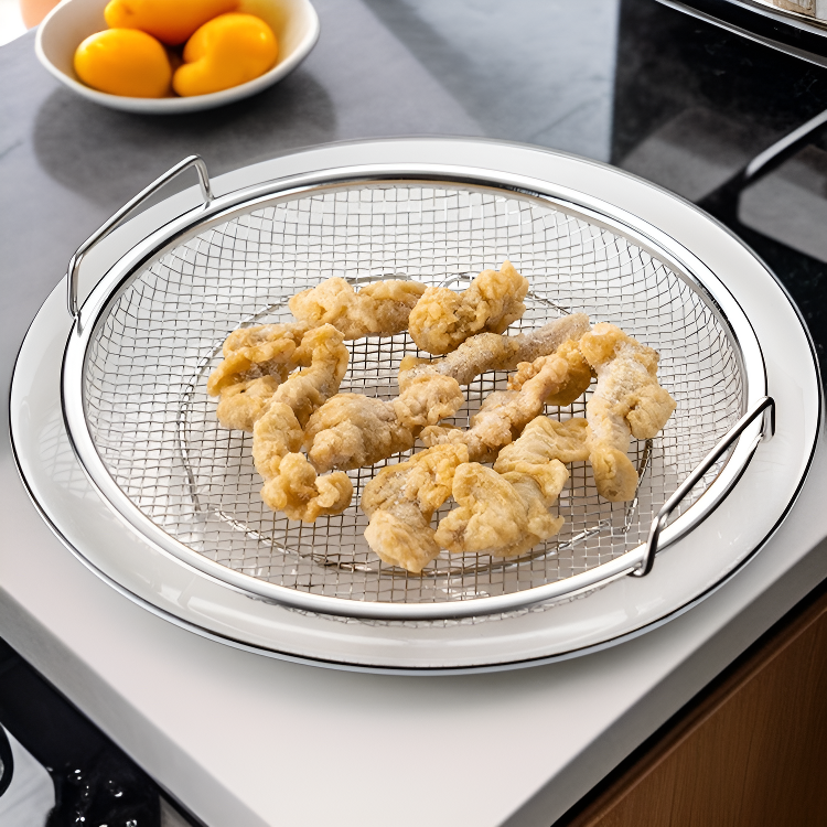 Küchen-Frittierkorb mit Öl- und Wasserablauf