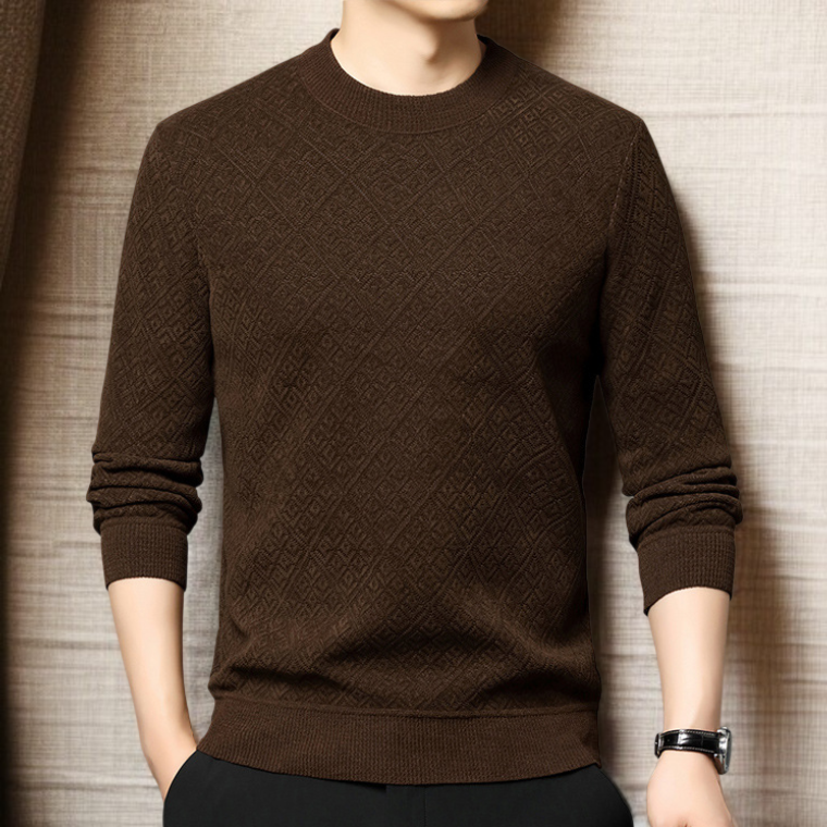 남자 기모 후드 루즈핏 라운드 이너 상의 아빠룩 기모 도톰 니트 캐주얼 솔리드 상의