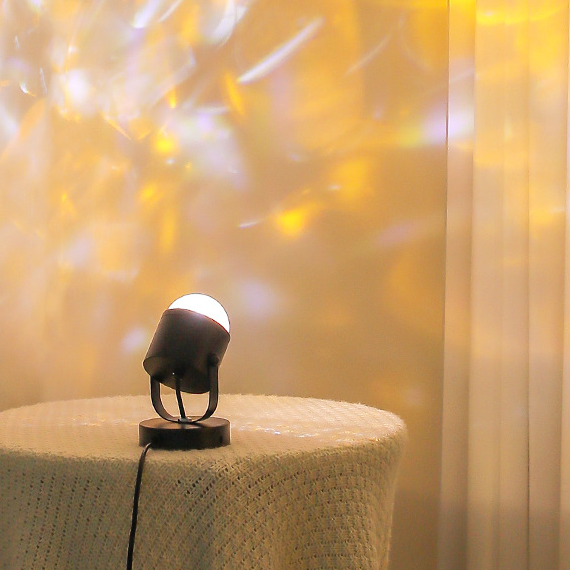 Lámpara de atardecer con onda de agua dinámica