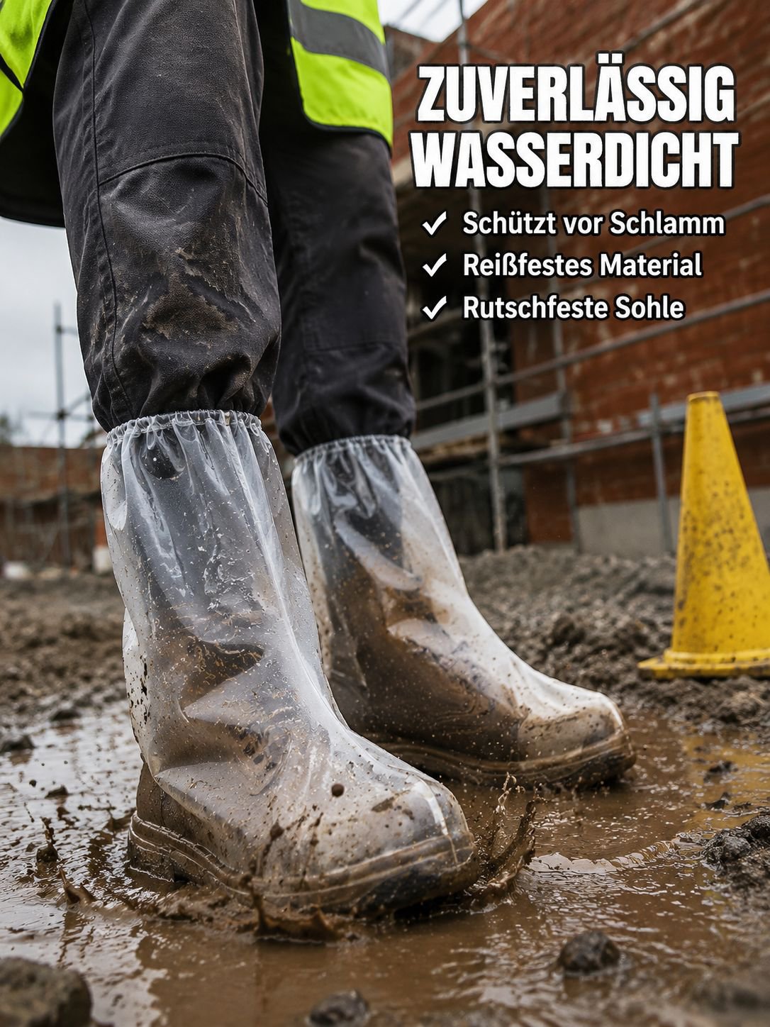 Wasserdichte, rutschfeste, extra dicke, hohe, Einweg-Überschuhe