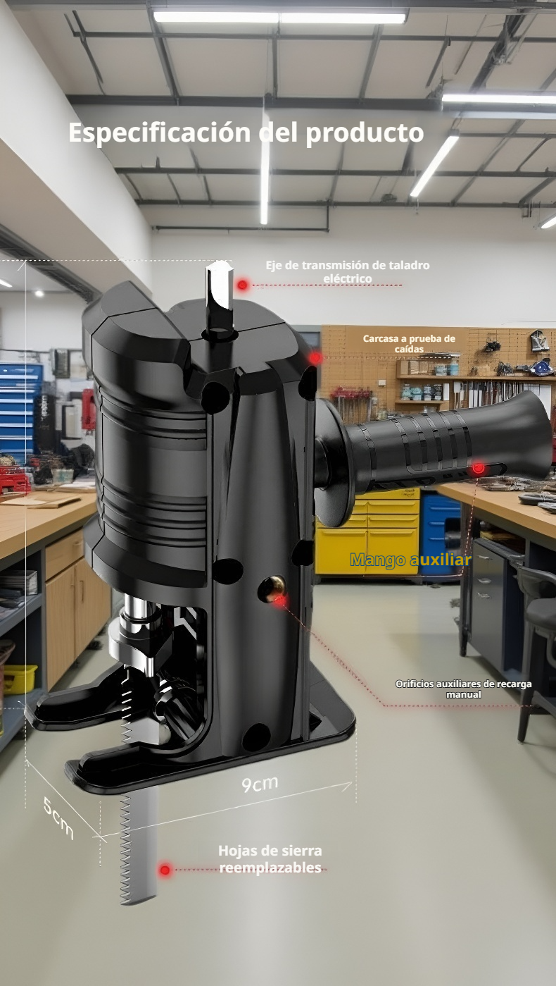 Instalación fácil del cabezal de conversión en taladro alemán