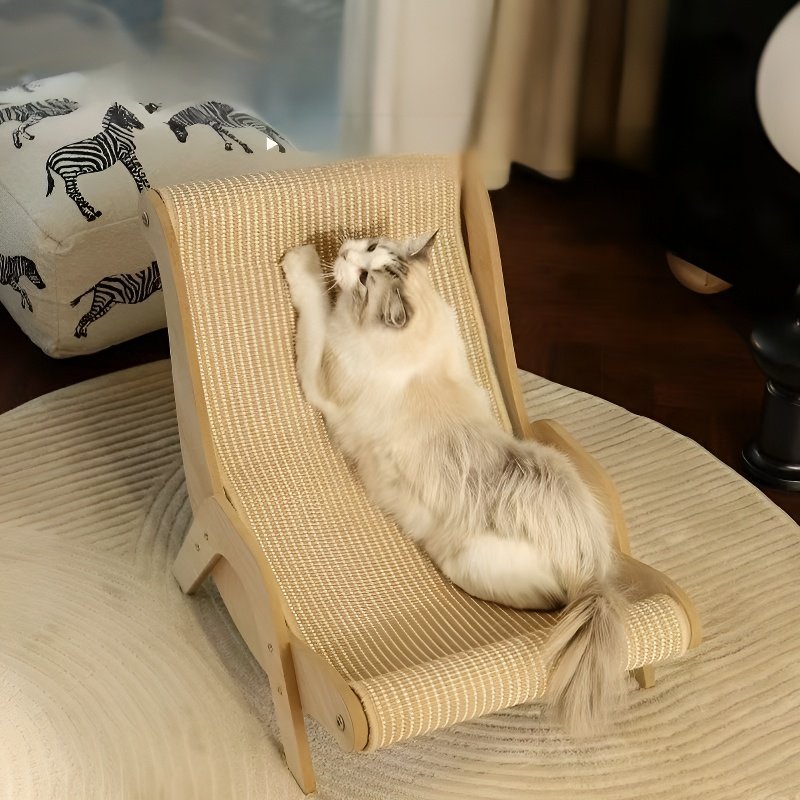 เก้าอี้โซฟาแมวทำจากป่านศรนารายณ์ ทนต่อการขีดข่วน