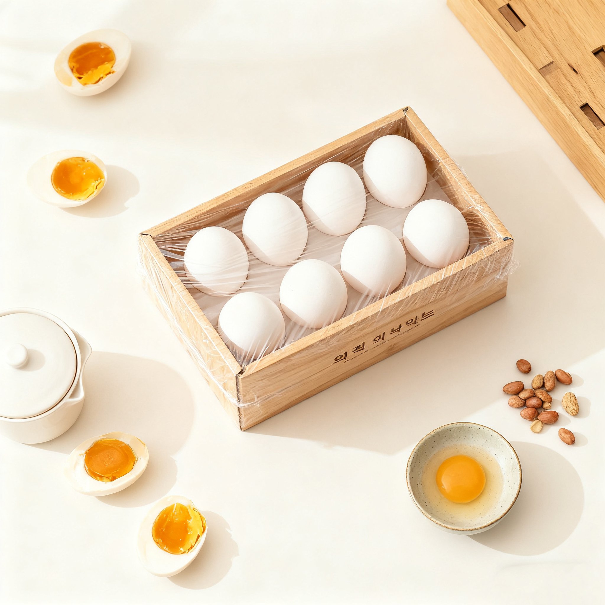 신선한 오리 소금달걀 포장 이미지