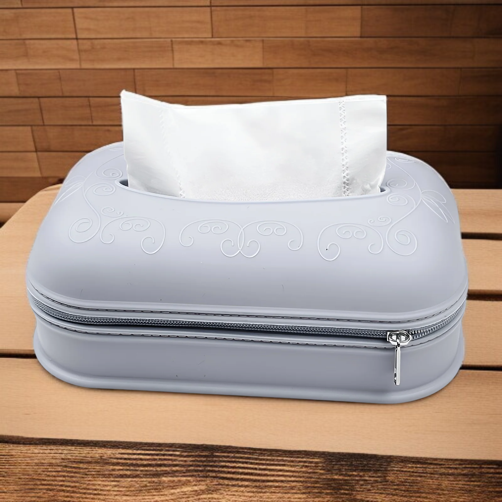 Szilikon zsebkendőtartó a nappaliba, cipzárral, tapétához illeszthető