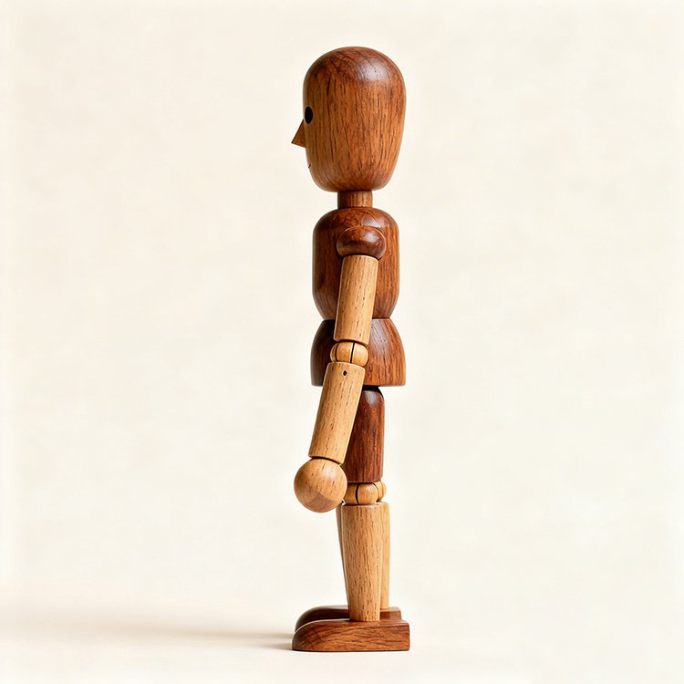木の人形デコレーション正面画像