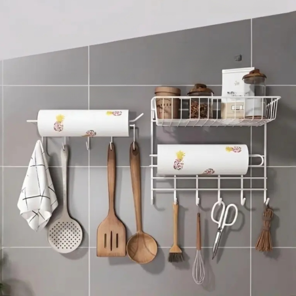 Kitchen paper towel storage rack