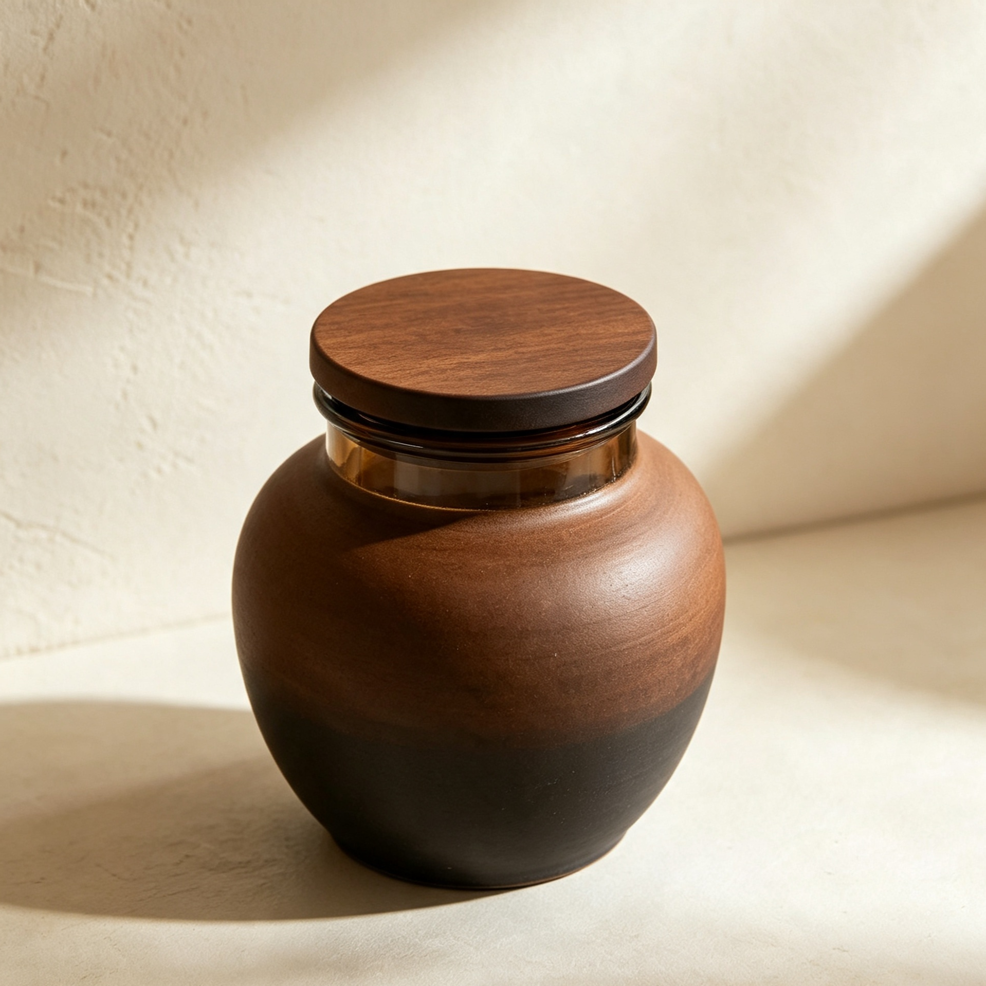 Coarse ceramic tea storage jars (3 pieces)